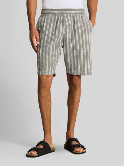 Tom Tailor Denim Regular Fit Shorts aus Baumwoll-Leinen-Mix Oliv 4