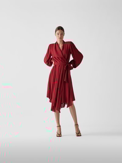 Alexandre Vauthier Midikleid mit Karomuster Kirschrot 1