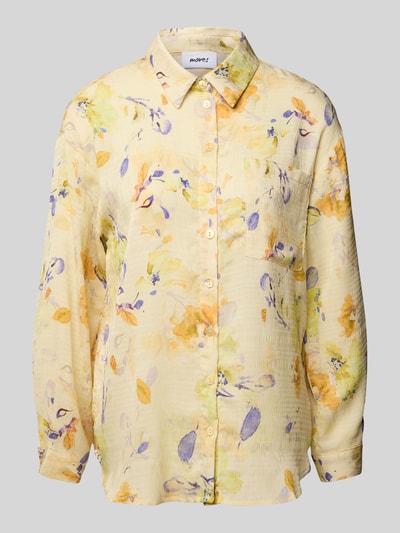 moves Regular Fit Bluse mit Brusttasche Modell 'Lenora' Hellgelb 2