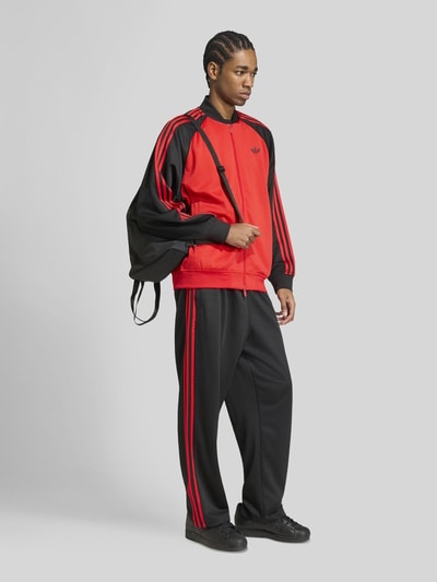 adidas Originals Relaxed Fit Sweatjacke mit Logo-Stitching und Zweiwege-Reißverschluss Rot 1