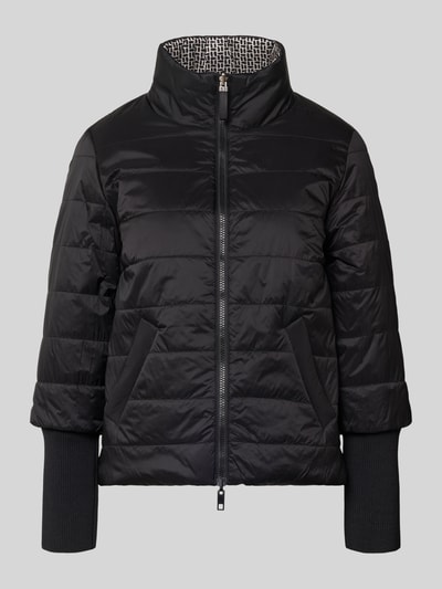 Produktfoto, Kurtka zamek błyskawiczny dwustronny, wpuszczane kieszenie, pikowanie, czarna, krój regular fit, Betty Barclay, długość tyłu 61 cm, szerokość ramion 42 cm, szerokość klatki piersiowej 51 cm, długość rękawów 92 cm, rozmiar 36