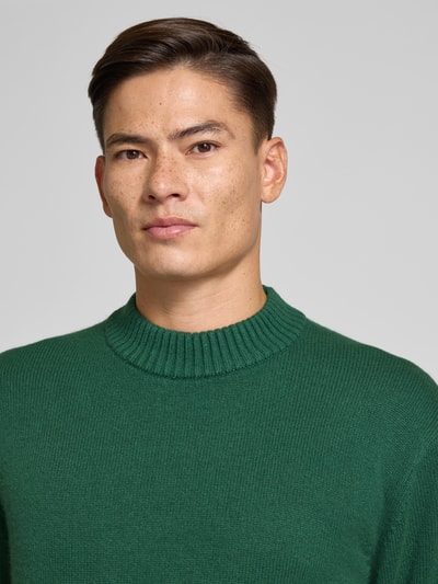 Selected Homme Sweter z dzianiny o kroju relaxed fit z mieszanki wełny i kaszmiru model ‘Calle’ Zielony 3