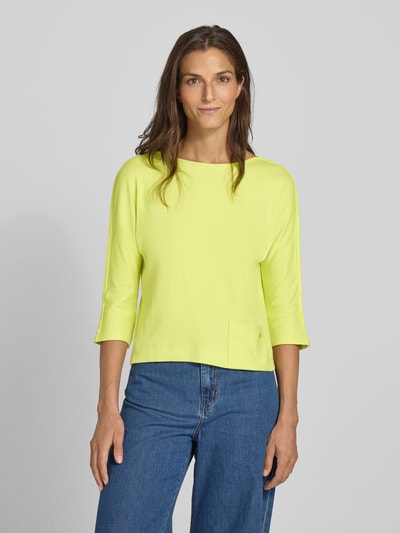 Marc Cain Shirt met 3/4-mouwen Neongeel gemêleerd - 4