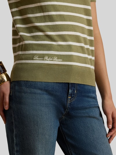 Lauren Ralph Lauren Regular Fit Pullover aus Baumwoll-Mix mit kurzen Ärmeln Khaki 3