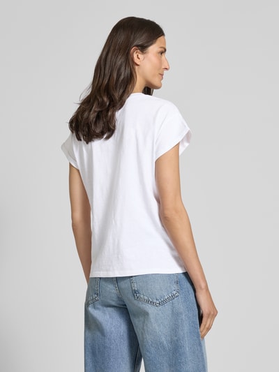 Jake*s Casual T-Shirt mit Motiv-Stitchings Weiss 5