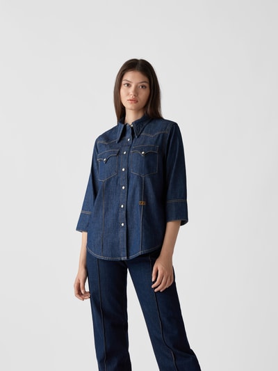 R13X Ports 1961 Jeansbluse mit Haifischkragen Dunkelblau 4