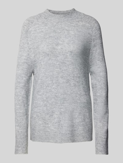 Tom Tailor Denim Comfort Fit Strickpullover mit Sattelschulter-Ärmel und Mock-Neck Mittelgrau Melange 2