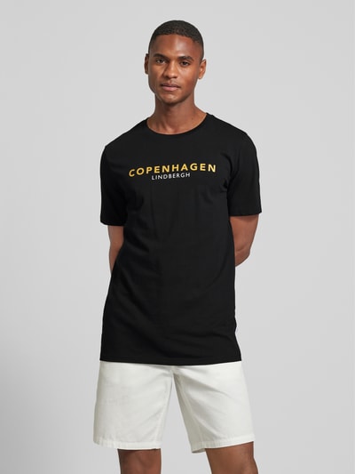 Lindbergh T-Shirt mit Label-Print Modell 'Copenhagen' Black 4