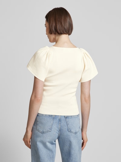 Vero Moda Gebreid shirt met vlindermouwen, model 'GINNY' Ecru - 5