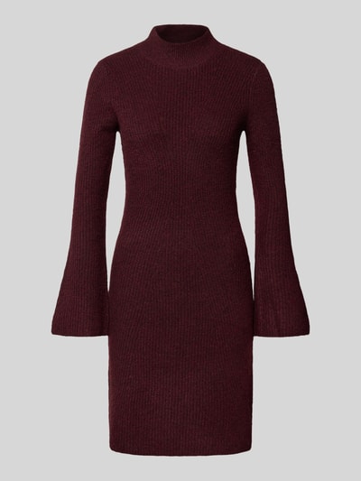 Noisy May Minikleid mit geripptem Stehkragen Bordeaux 2