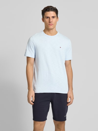 Tommy Hilfiger T-shirt met labelstitching Lichtblauw - 4