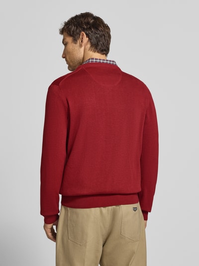 Fynch-Hatton Strickpullover mit Label-Strickerei Rot 5