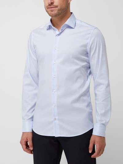 Eterna Slim Fit Koszula biznesowa o kroju slim fit z diagonalu  Błękitny 4