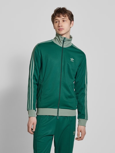 adidas Originals Regular fit trainingsjack met logostitching Flessengroen - 4