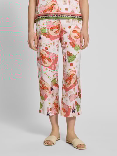 Marc Cain Wide fit stoffen broek met elastische band Koraal - 4