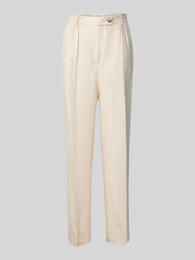 Bash Spodnie z zakładkami w pasie o kroju regular fit w kant model ‘PEANUT’ Beżowy 2