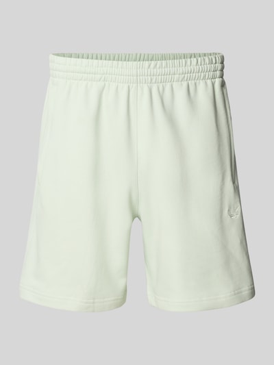 adidas Originals Szorty z dzianiny dresowej o kroju relaxed fit z czystej bawełny z wyhaftowanym logo Limonkowy 2
