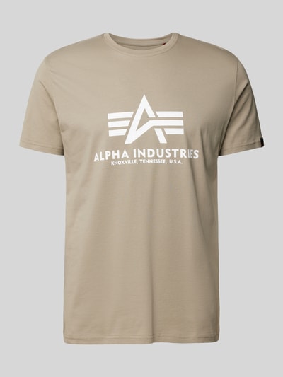 Alpha Industries T-shirt z czystej bawełny Piaskowy 2