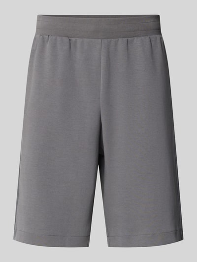 Produktfoto, Shorts mit elastischem Bund von EA7 Emporio Armani in Grau, Regular Fit, aus Baumwoll-Mix, glatte Textur, Vorderansicht.
