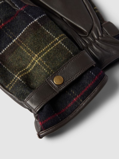 Barbour Lederhandschuhe mit verstellbarem Riegel Modell 'NEWBROUGH' Gruen 2