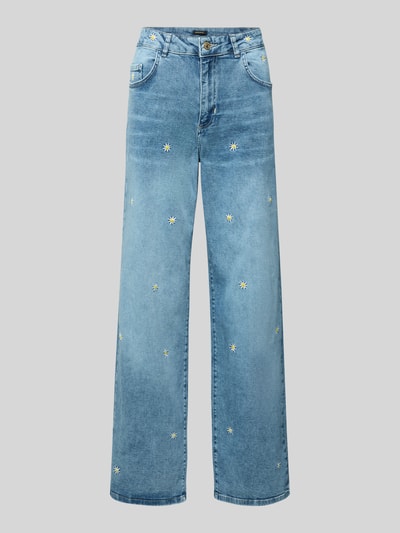 More & More Jeans mit weitem Bein und Stitchings Jeansblau 2