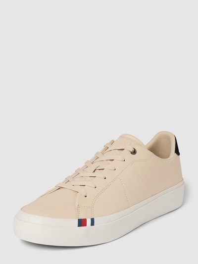 Tommy Hilfiger Sneaker aus Leder mit Kontrastbesatz Beige 1