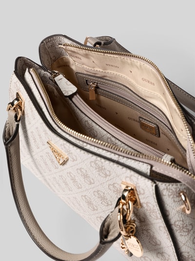 Guess Satchel Bag mit Label-Detail Modell 'NOELLE' Taupe 5