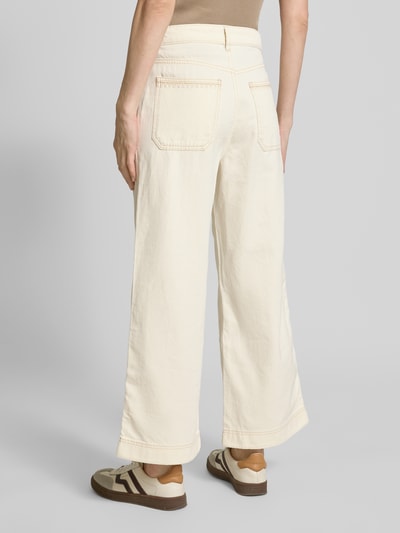 BOSS Orange Wide leg jeans met siernaden, model 'Barby' Wit - 5