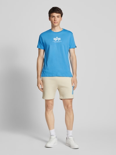 Alpha Industries T-Shirt mit Label-Print Hellblau 1