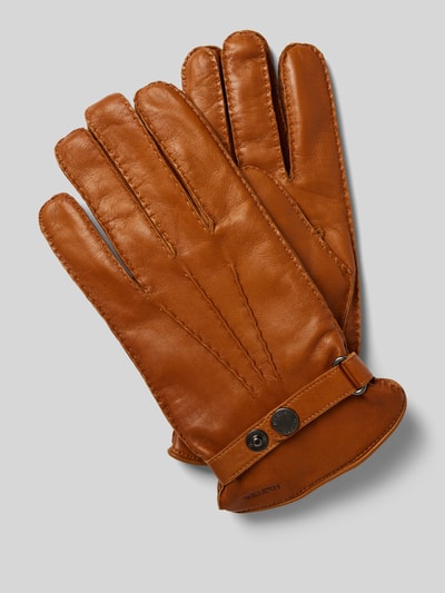 Hestra Lederhandschuhe mit verstellbarem Verschluss Modell 'Jake' Cognac 1