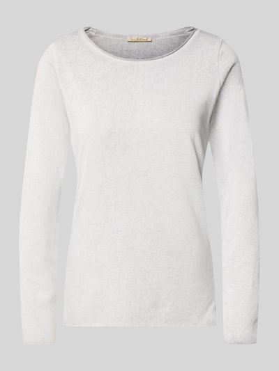 Productfoto, Regular Fit Longsleeve in structuurpatroon van Smith and Soul, katoenmix, ronde hals, wit, lengte 51 cm, mouwlengte 61 cm