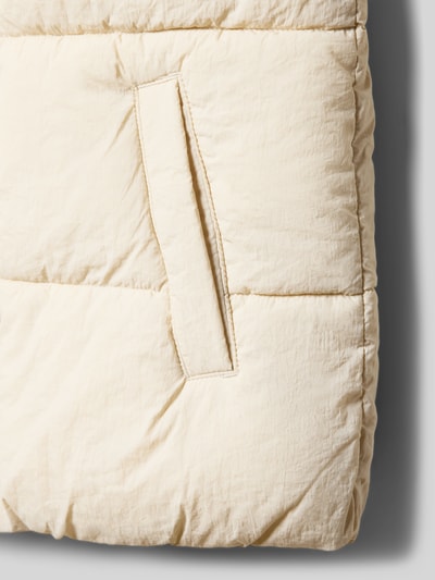 Only Regular Fit Steppweste mit Webpelzbesatz Modell 'WANJA' Ecru 2