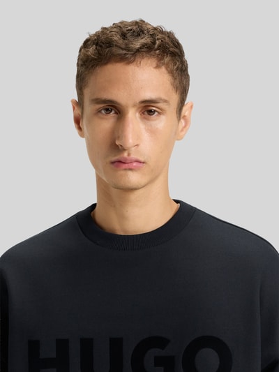 HUGO Bluza o kroju regular fit z czystej bawełny model 'Dinex' Czarny 3