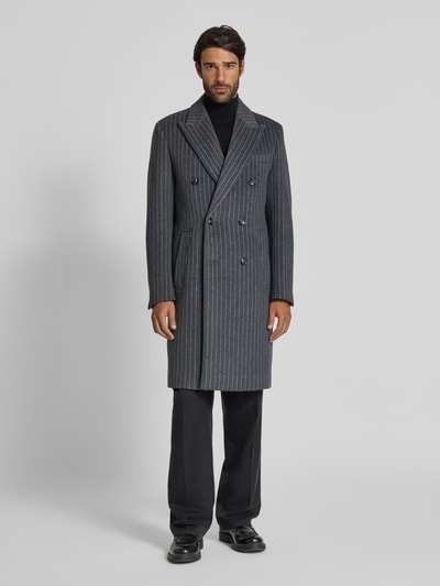 Christian Berg Men Regular Fit Mantel aus Woll-Mix Mittelgrau 4