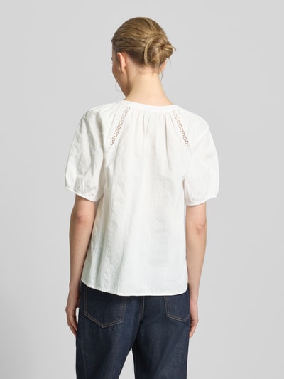 VERO MODA Bluzka o luźnym kroju z czystej bawełny model 'JUTTY' Złamany biały 5