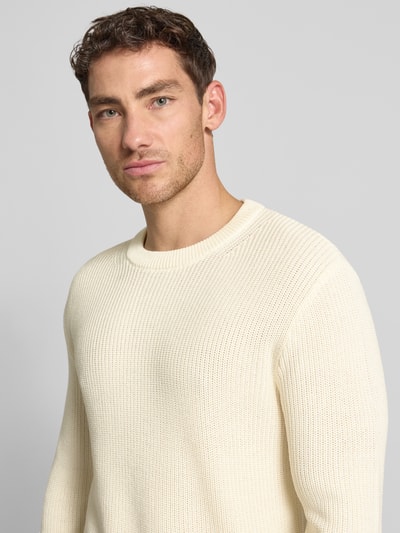 Tom Tailor Denim Relaxed Fit Strickpullover aus Baumwoll-Mix Offwhite 3