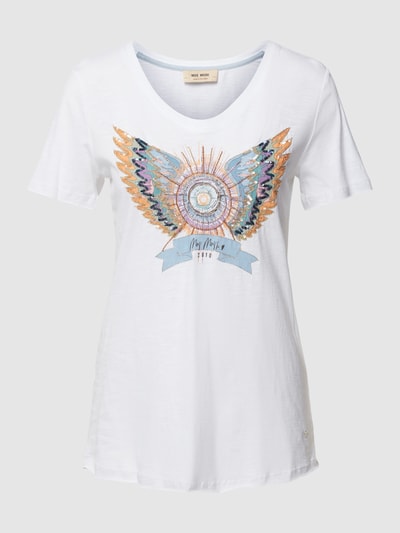 MOS MOSH T-Shirt mit Statement-Print Modell 'GETHI' Weiss 2