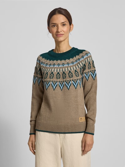 Dale of Norway Sweter z wełny z norweskim wzorem model ‘SULA’ Camel 4