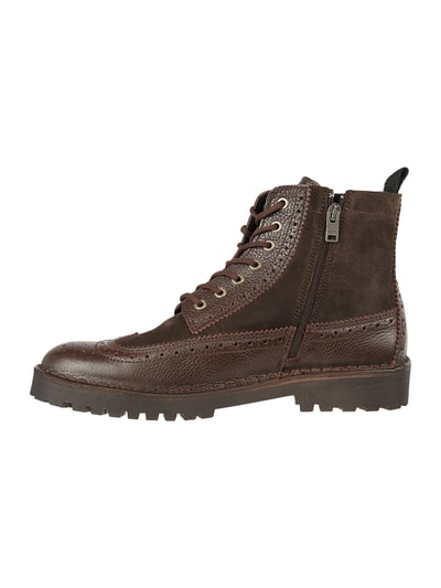 Selected Homme Boots van leer, model 'Ricky' Donkerbruin - 4