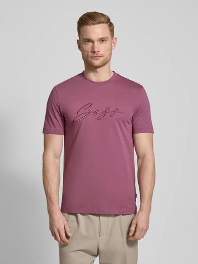 BOSS T-Shirt mit Label-Stitching Modell 'Thompson' Purple 4