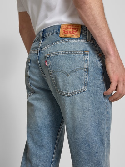 Levi's® Relaxed straight fit jeans in used-look, model '555' Lichtblauw - 3