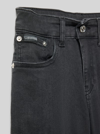 Calvin Klein Jeans Straight leg jeans met labeldetail Zwart - 2