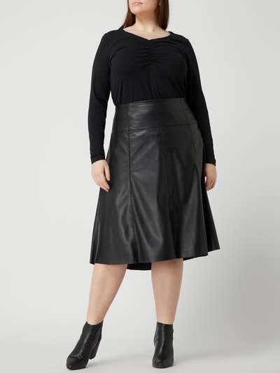 Vero Moda Curve PLUS SIZE shirt met plooien, model 'Broling' Zwart - 1