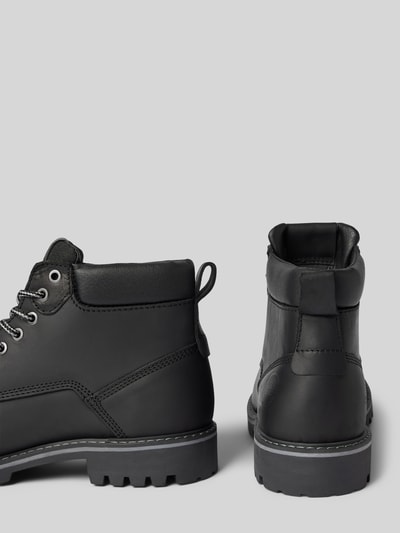 Jack & Jones Leren boots met labelbadge, model 'QUEENSWAY' Zwart - 2