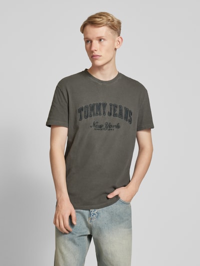 Tommy Jeans T-shirt met labelstitching Zwart - 4