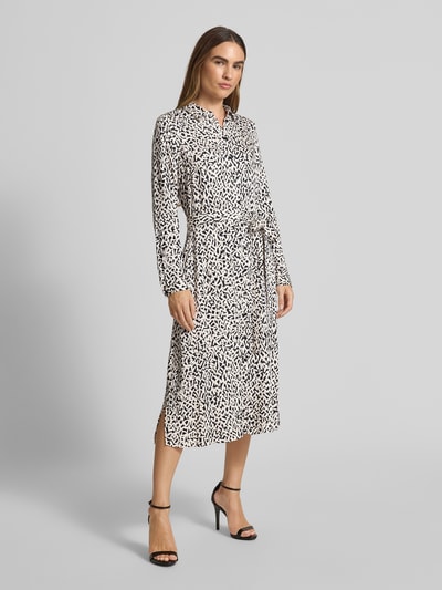 Milano Italy Midi-jurk met strikceintuur Zwart - 1