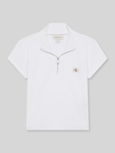 Calvin Klein Jeans Slim Fit cropped T-Shirt aus Baumwoll-Mix Weiss 2