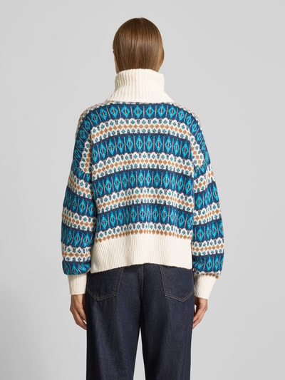 Liu Jo White Rollkragenpullover mit Alpaka-Anteil Bleu 5