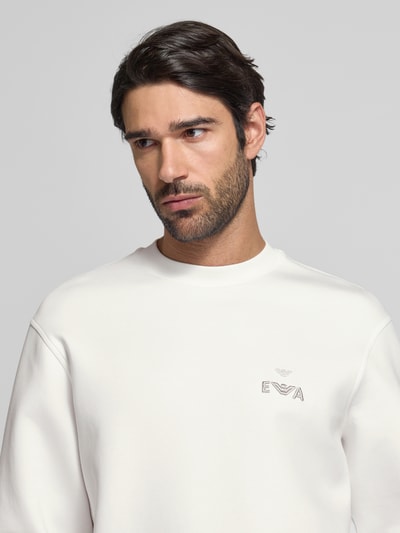 Emporio Armani Sweatshirt mit Label-Stitching Offwhite 3