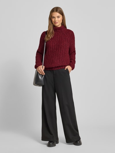 Smith and Soul Relaxed Fit Rollkragenpullover mit Alpaka-Anteil Dunkelrot 1